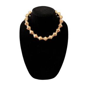 Serefina Venus 14k Gold Plated Beaded Necklace Faux Pearl Adjustable Cla…